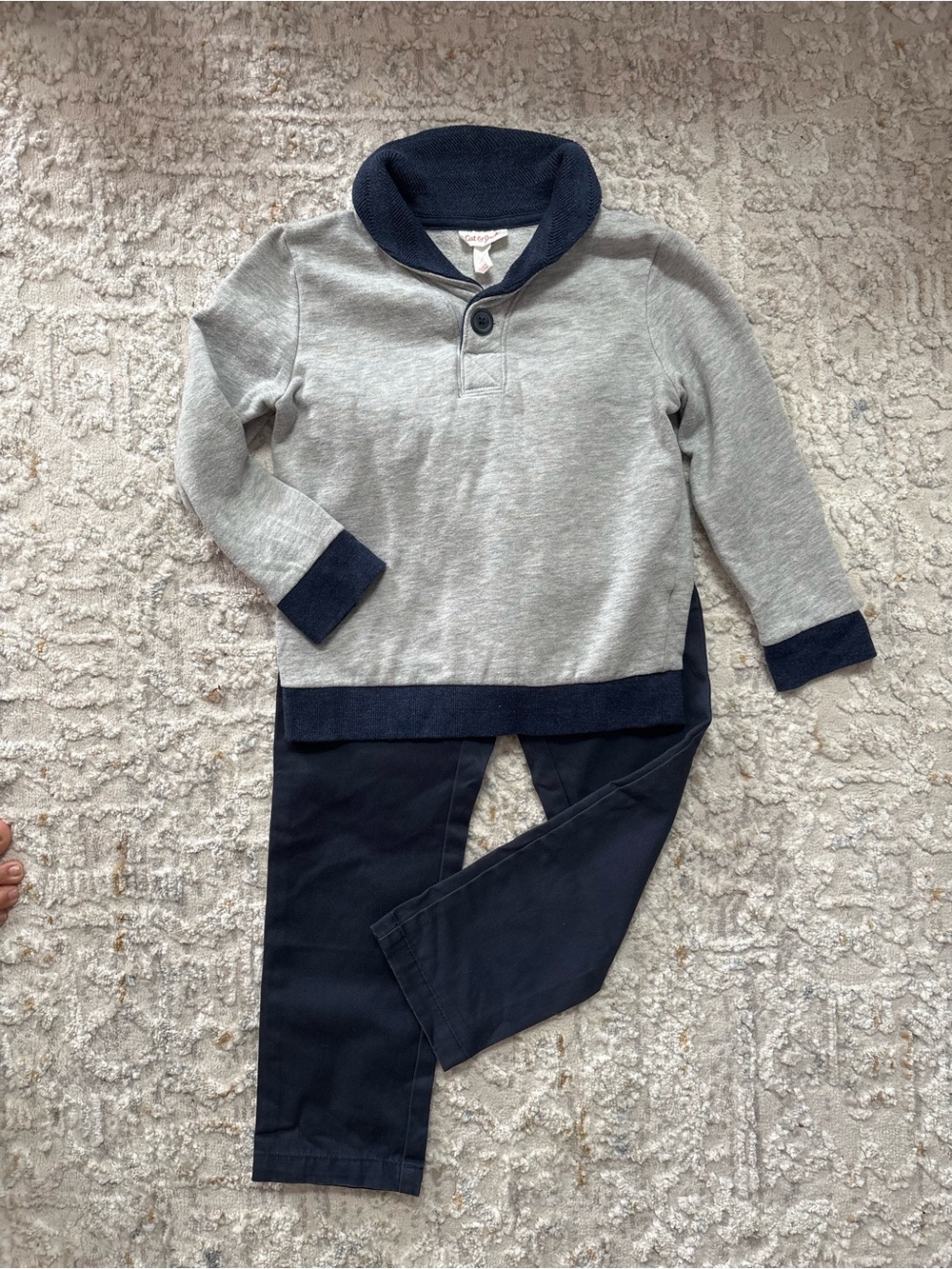 Cat & Jack Gray Pullover and Old Navy Blue skinny pants